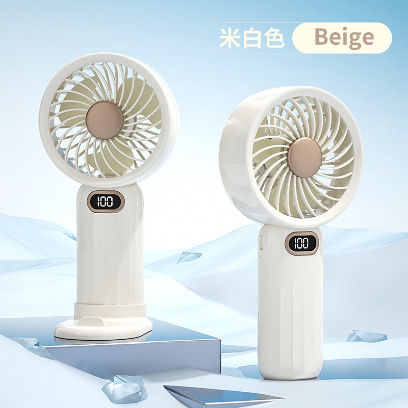 Speed ​​Handheld Portable Fan Double Battery Operated Cooling Fan Adjustable Small Desk Fan with Digital Display-000883
