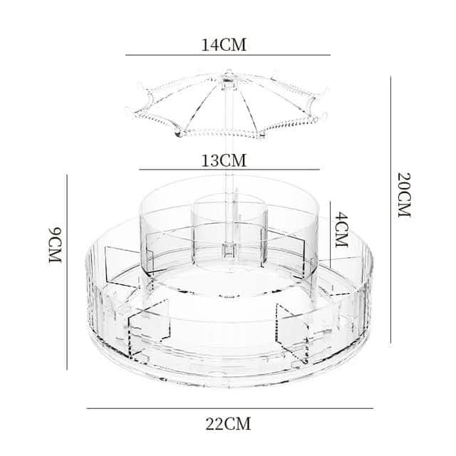 Makeup Organiser 360° Rotating Transparent Storage Box