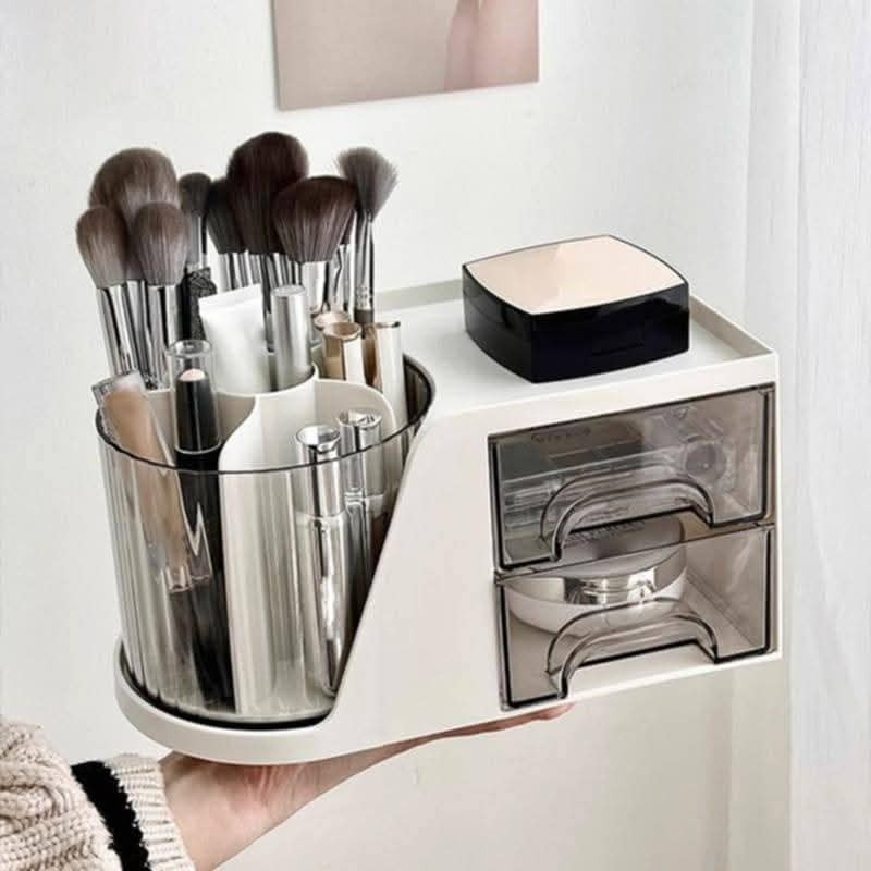 Makeup Organizer Cosmetic Storage Box with 360 Roatating Makeup Organizer