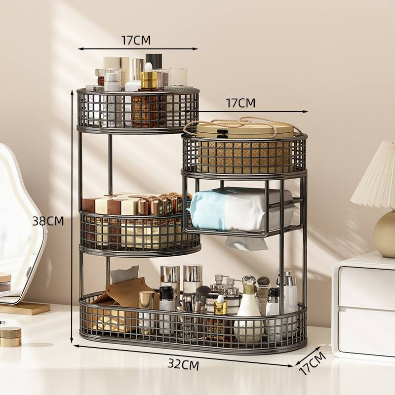 Varnished Metal Cosmetic Organizer And Fruit Rack