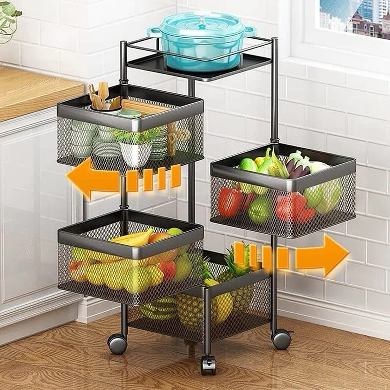 6 Layer Square Shape Kitchen Rack