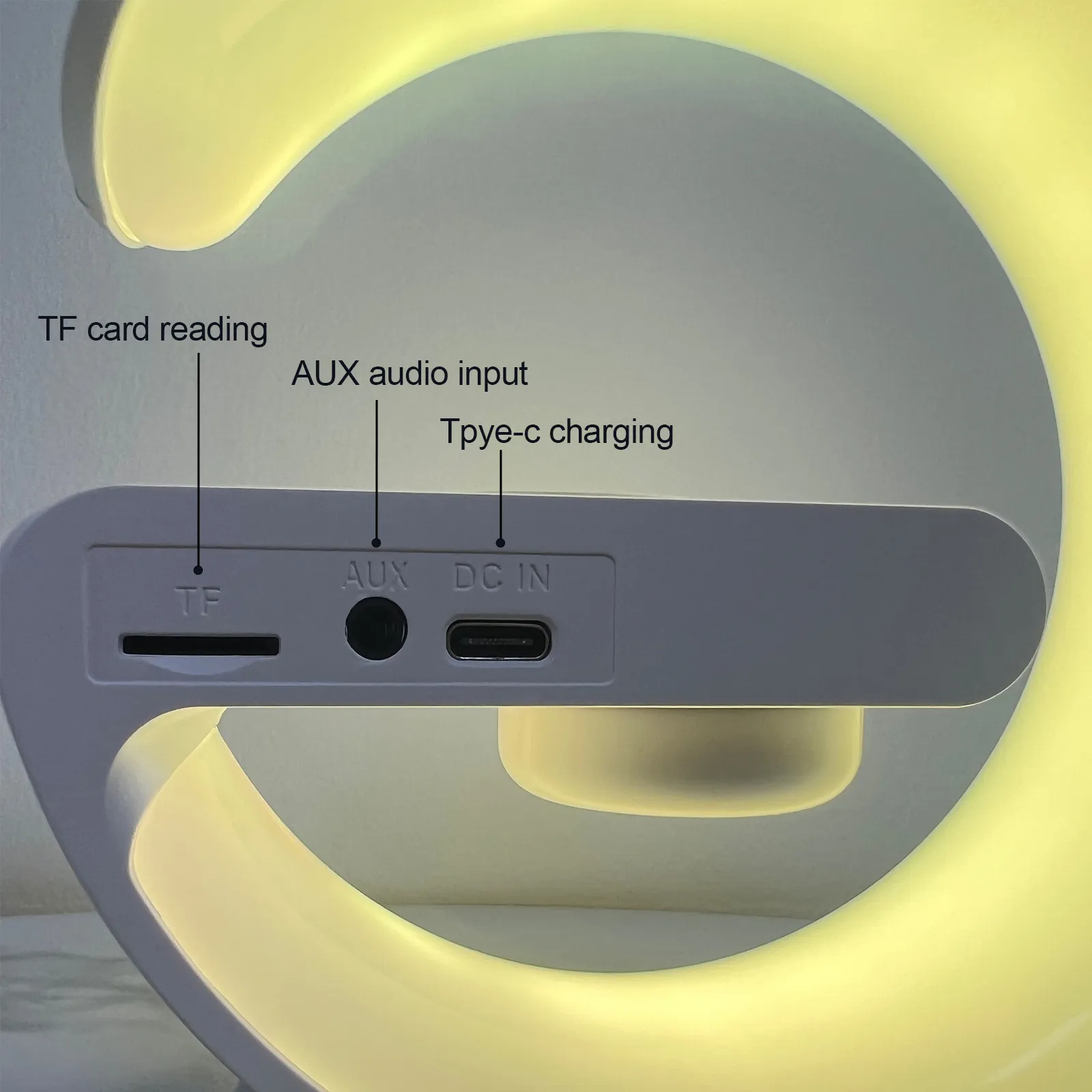 5IN1 Smart wireless Charger Table Lamp Bluetooth Speaker Alarm Clock RGB Colorful Atmosphere Lights