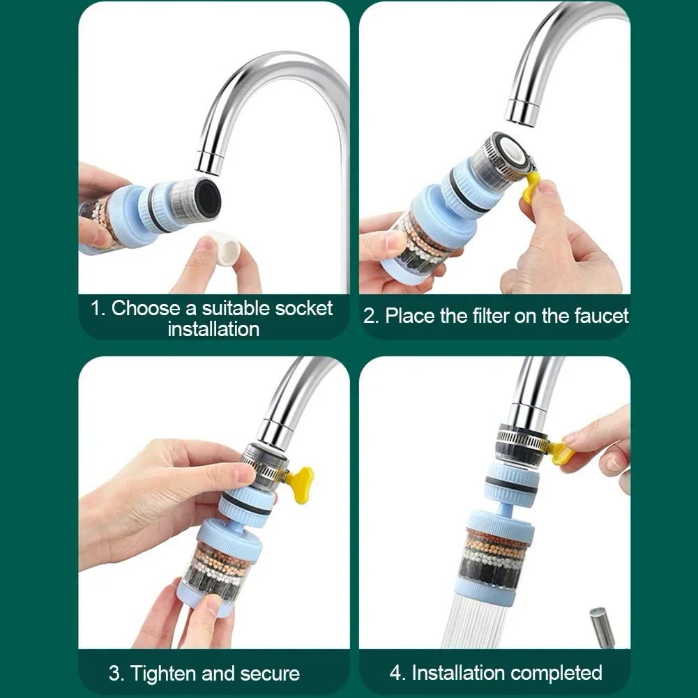6 Layer Rotated Water Filter Tap - 3Pis