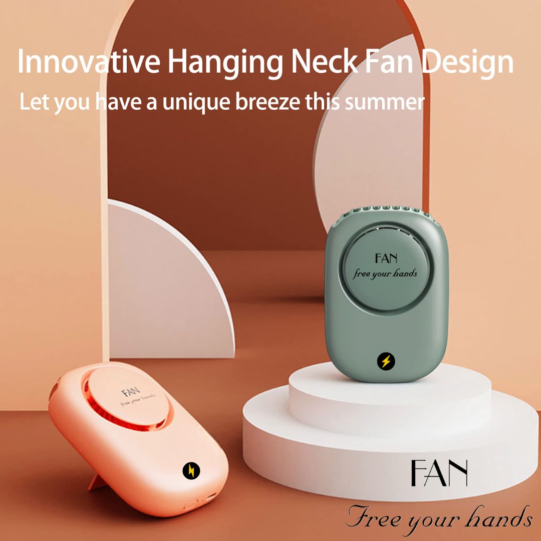 Portable Waist Hanging Fan Mini Neck Fans with Adjustable Bladeless USB Rechargeable Sports Cooling Fan (SB2501F)_000310